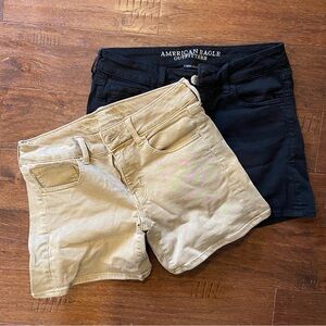 2 FOR 1: American Eagle Khaki & Black Midrise Shorts